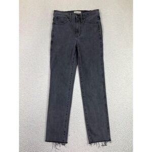 Madewell Straight Leg Jeans in Washed Black